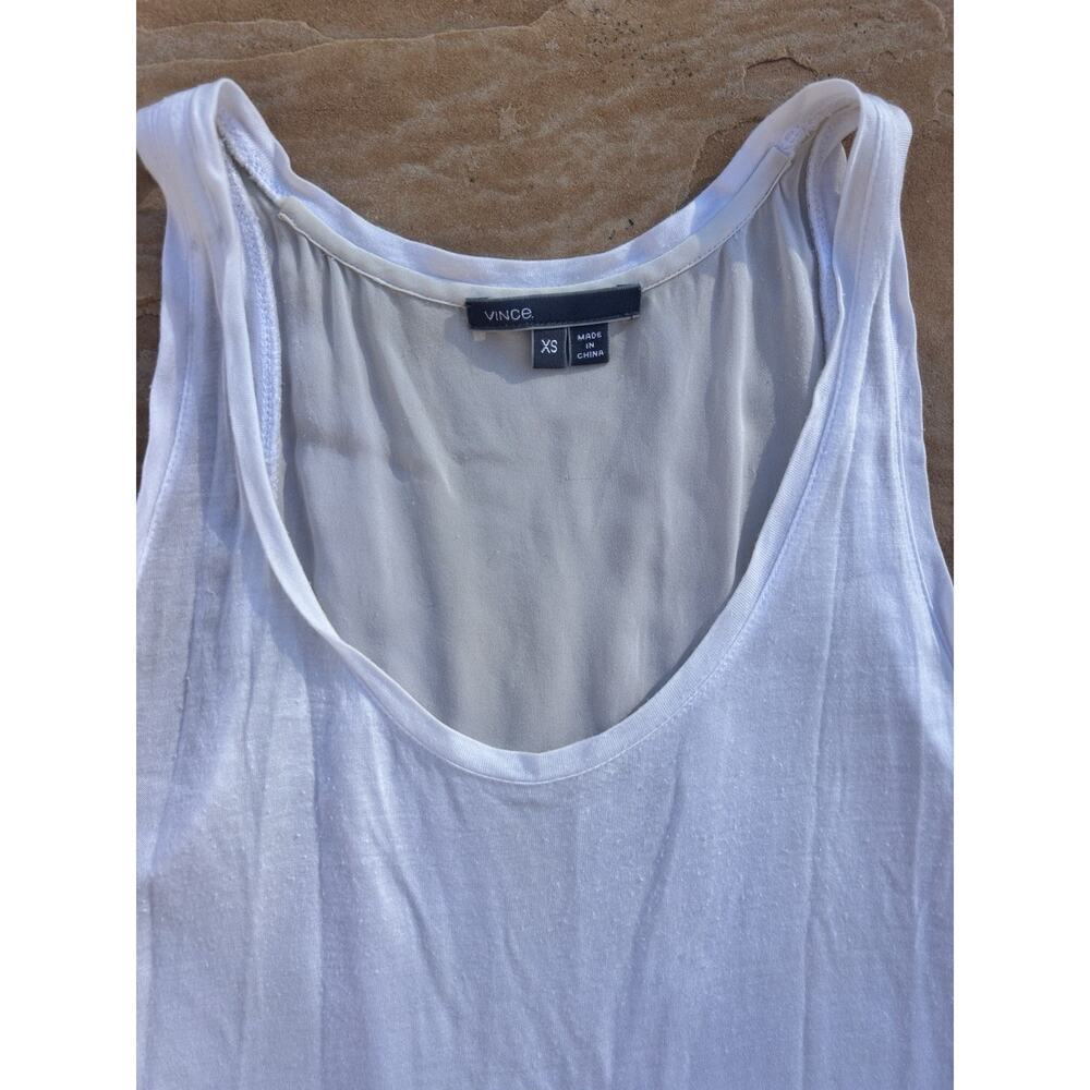 Vince Tank Top Womens XS Sleeveless Stretch Ivory White - Picture 2 of 3